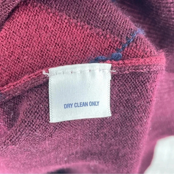 Club Room Vest L Merino Wool Argyle Purple Red 0613 - Picture 4 of 7